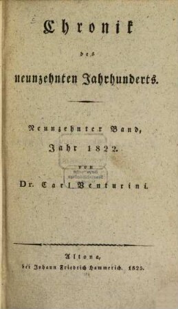 Chronik des neunzehnten Jahrhunderts. 19. 1822 (1825)