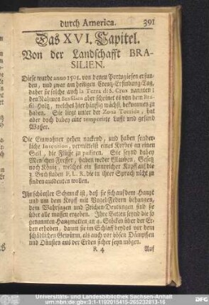 Das XVI. Capitel. Von der Landschafft Brasilien.