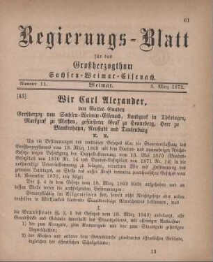 Nr. 11 : 3. März 1872