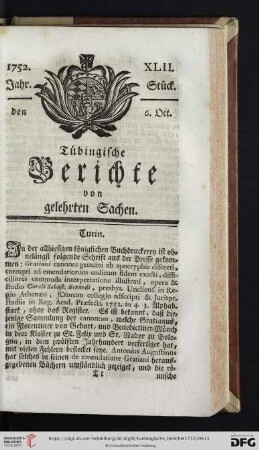 [XLII.-XLV. Stück] (October 1752)