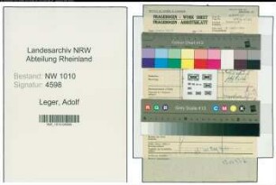 Entnazifizierung Adolf Leger , geb. (Textilindustrie)