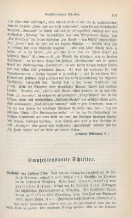101-112 Empfehlenswerthe Schriften