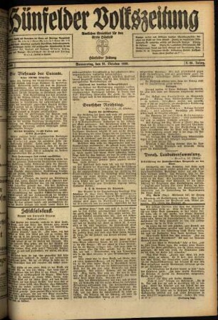 Ausgabe vom Donnerstag, den 21. Oktober 1920.