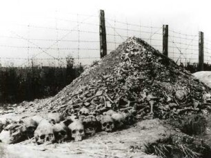 Lublin-Majdanek. Knochen und Asche von Häftlingen, die im faschistischen Konzentrationslager Majdanek ermordet wurden