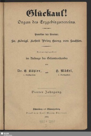 4.1884: Glückauf : Zeitschrift des Erzgebirgsvereins
