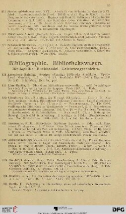Bibliographie. Bibliothekswesen (Nr. 818-981)