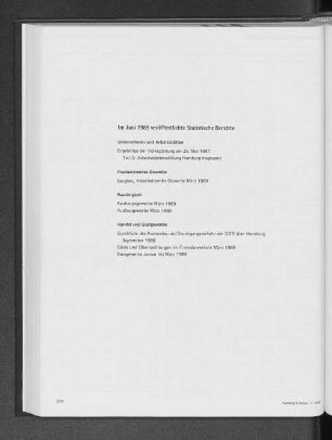 Im Juni 1989 veröffentlichte Statistische Berichte