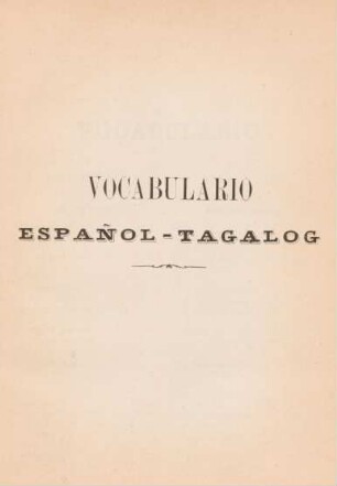Vocabulario Espanol - Tagalog