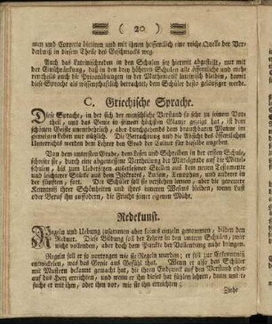 C. Griechische Sprache.