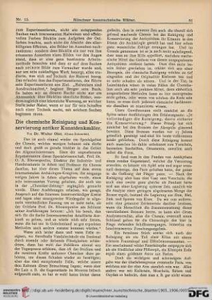2: Die chemische Reinigung und Konservierung antiker Kunstdenkmäler [1]