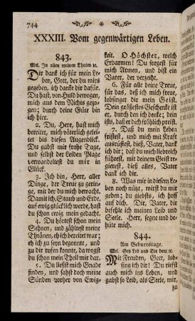 744-791, XXXIII. Vom gegenwärtigen Leben.