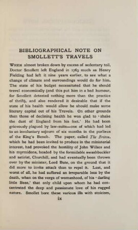 Bibliographical note on Smollett's travels
