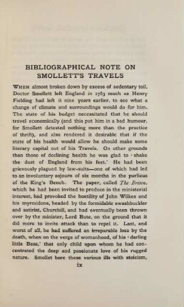 Bibliographical note on Smollett's travels