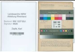 Entnazifizierung Karl Zapfe , geb. 28.04.1897 (Justizsekretaer)