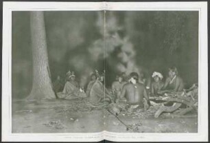 Indios pilagás, celebrando la ceremonia religiosa del fuego