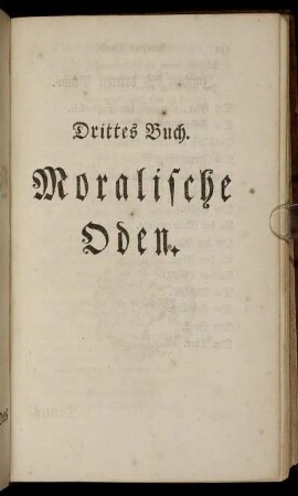 Drittes Buch. Moralische Oden.