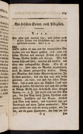 213-220, 25. Am sechsten Sonntag nach Pfingsten