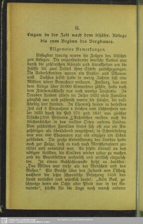 II. Lugau in der Zeit nach dem 30jähr. Kriege bis zum Beginn des Bergbaues