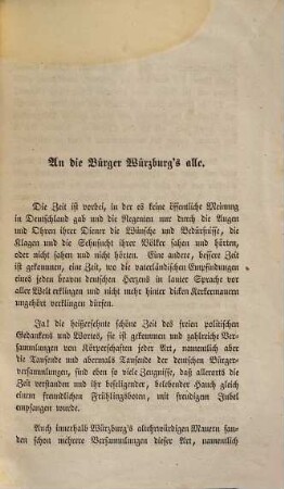 An Würzburg's Bürger alle