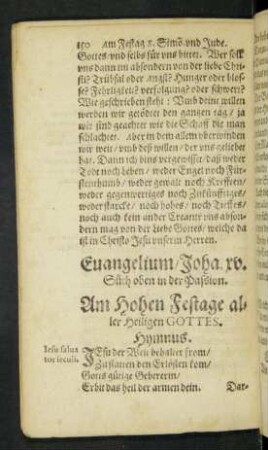 Am Hohen Festage aller Heiligen Gottes.