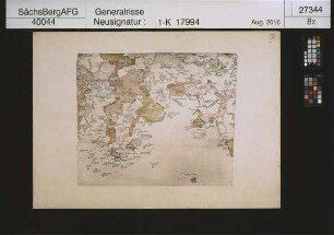Erste Landvermessung des Kurstaates Sachsen von Matthias Oeder (1586-1607); Reproduktion zum 800. Regierungsjubiläum des Hauses Wettin