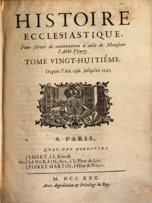 Histoire ecclésiastique, 28. Depuis l'an 1536. jusqu'en 1545