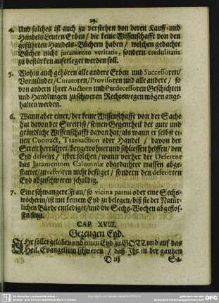 Cap. XVIII. Gezeugen Eyd