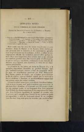 Quelques notes