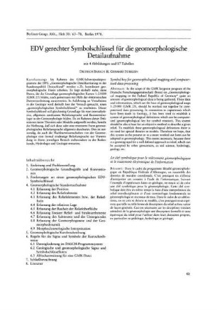 EDV gerechter Symbolschlüssel für die geomorphologische Detailaufnahme