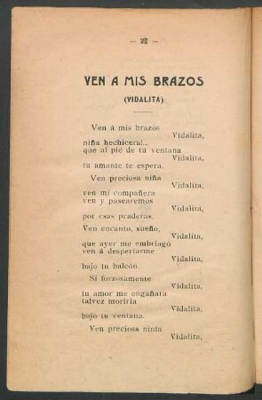 Ven a mis brazos : (Vidalita)
