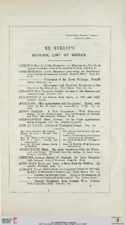 Mr. Murray´s general list of works