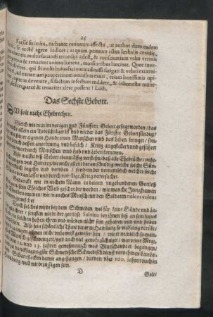 Das Sechste Gebott.
