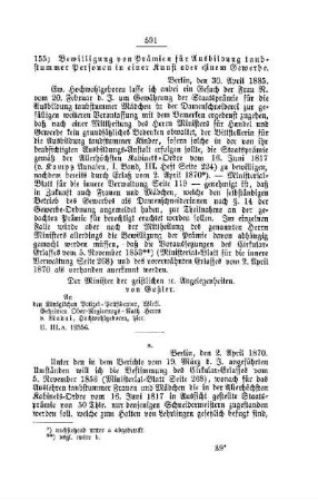Bewilligung von Prämien für Ausbildung taubstummer Personen in einer Kunst oder einem Gewerbe : [I. Allgemeine Verhältnisse]