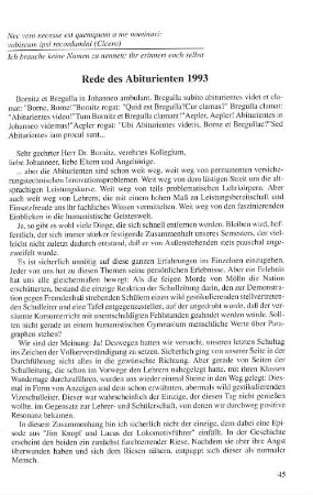 Rede des Abiturienten 1993