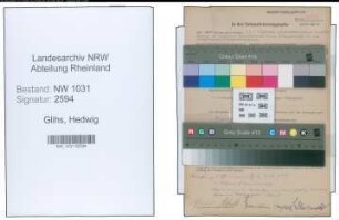 Entnazifizierung Hedwig Glihs , geb. 06.08.1912 ()