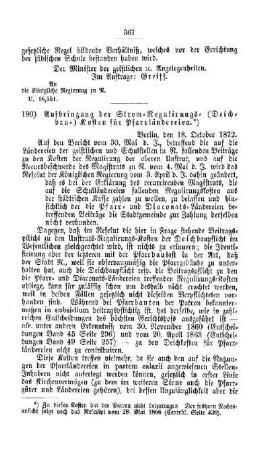 Aufbringung der Strom- Regulirungs- (Deichbau-) Kosten für Pfarrländereien : [V. Elementarschulwesen]