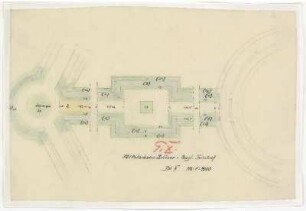 Detailzeichnung Erlöser/englischer Friedhof (kartoniert) Südwestkirchhof Stahnsdorf - Mittelachse Block II ,Gartenstellen
