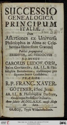 Successio Genealogica Principum Italiae