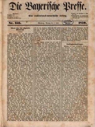 Die Bayerische Presse : eine constitutionell-monarchische Zeitung, 1850,7/12