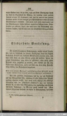 Siebzehnte Vorlesung