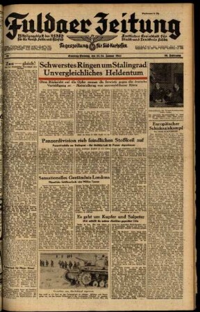 Ausgabe vom Samstag, den 23. Januar 1943.