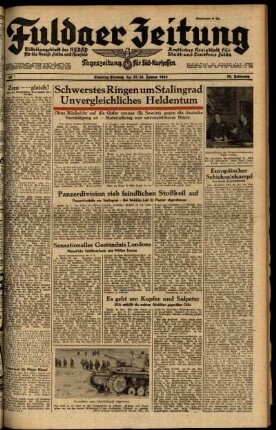 Ausgabe vom Samstag, den 23. Januar 1943.