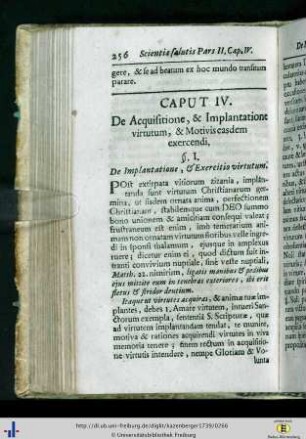 Caput IV. De acquisitione et implantatione virtutum...