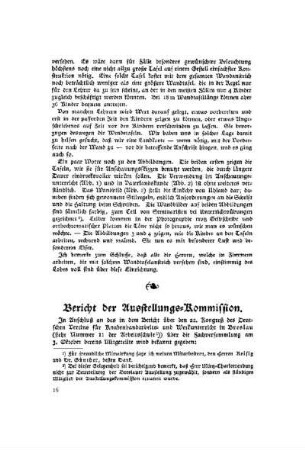 Bericht der Ausstellungs-Kommission
