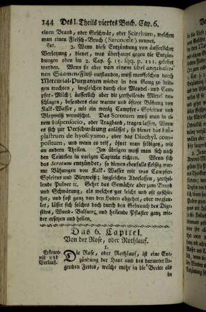 Das 6. Capitel. Von der Rose, oder Rothlauf.
