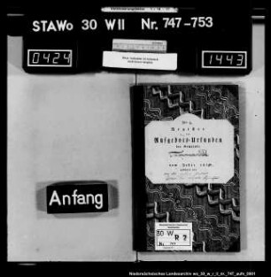 Zivilstandsregister Timmenrode (Kanton Blankenburg)