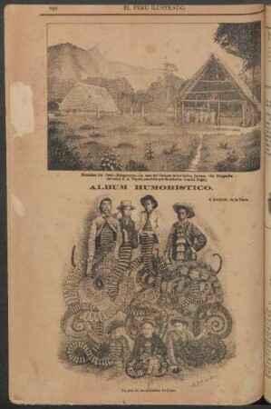 [Vista de las] Montañas del Perú - Balzapuerto - La casa del Cacique de los indios jeveros. : (De fotografía del señor J. A. Veyret, remitida por la señorita Amalia Puga.)