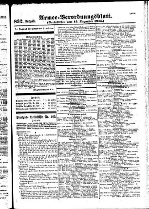 832. Ausgabe. Mittwoch, 15. Dezember 1915