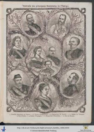 Portraits des principaux Souverains de l’Europe.