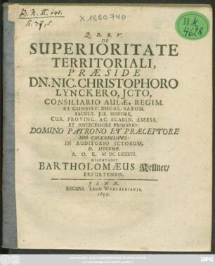 De Superioritate Territoriali